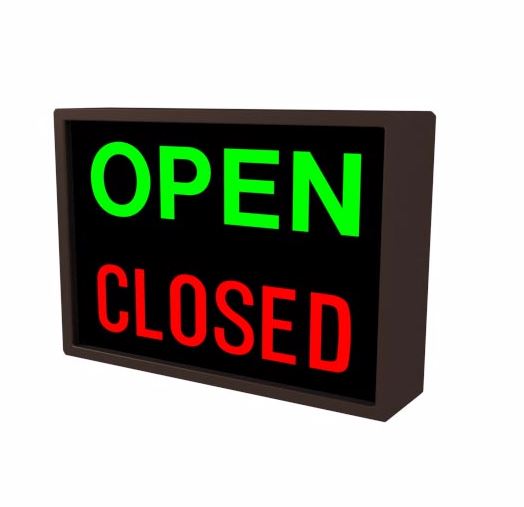 Open/Closed LED Sign - Red/Green